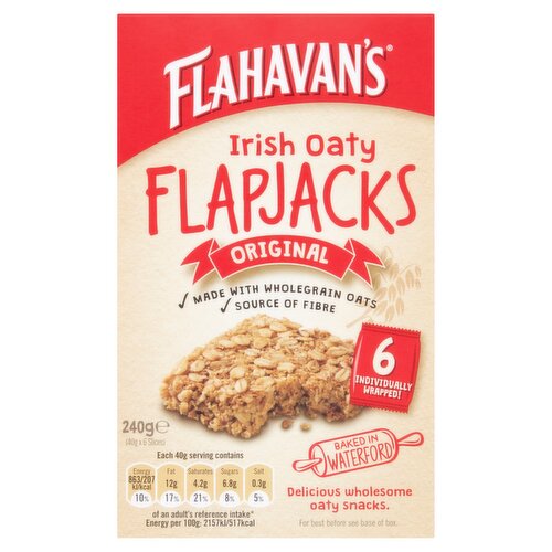 Flahavan's Irish Oaty Flapjacks Original 6 Pack (40 g)