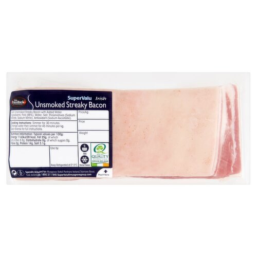 SuperValu Fresh Irish Unsmoked Double Streaky Bacon (700 g)