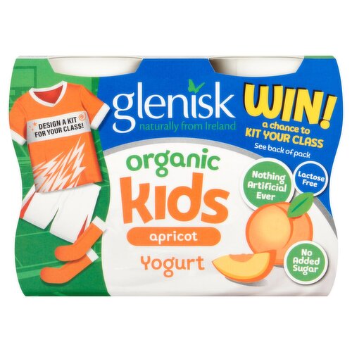 Glenisk Organic Kids Apricot Yogurt 4 Pack (360 g)