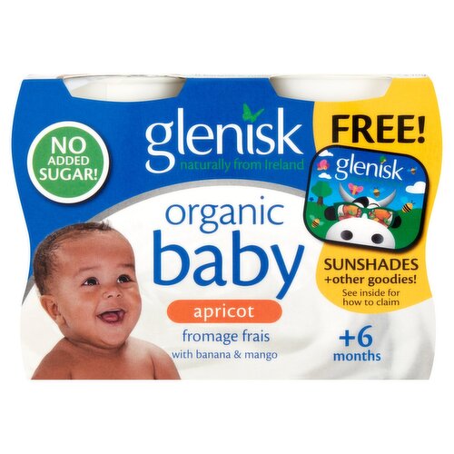 Glenisk Organic Baby Apricot Yogurt 4 Pack (240 g)