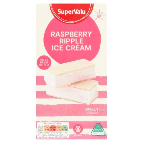 SuperValu Raspberry Ripple Ice Cream (568 ml)