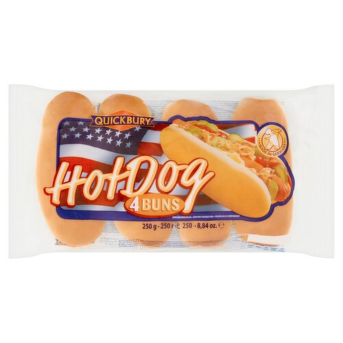 Quickbury Hot Dog Rolls 4 Pack (250 g)