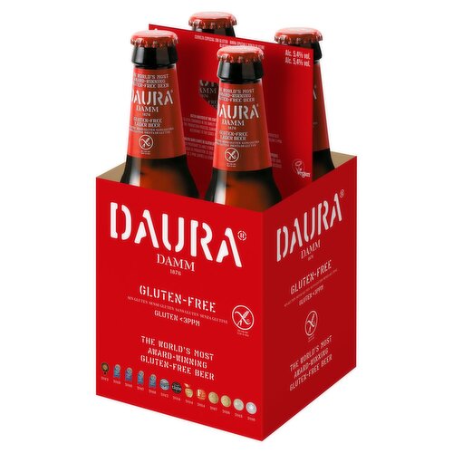 Daura Damm Gluten Free Beer Bottle 4 Pack (330 ml)