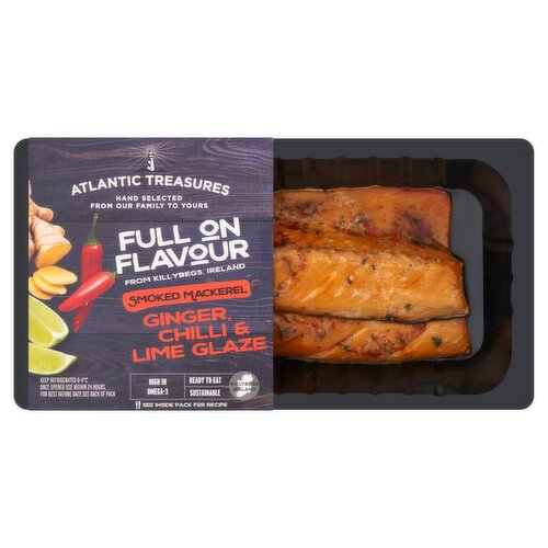 Atlantic Treasures Ginger, Chilli & Lime Glaze Smoked Mackerel (170 g)