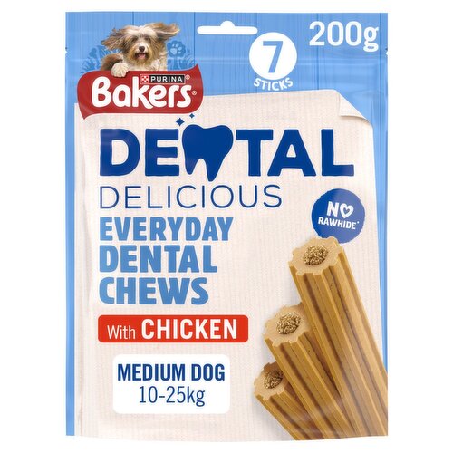 Bakers Dental Delicious with Chicken Medium Dog 7 Pack (200 g)