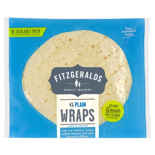 Fitzgeralds Plain Wraps 6 Pack (370 g)