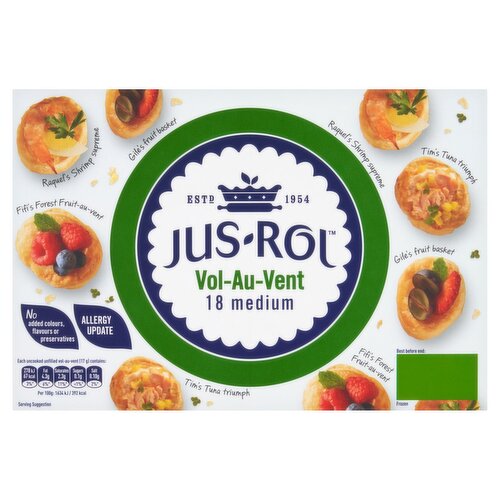 Jus Rol Vol Au Vent Medium 18 Pack (313 g)