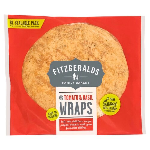Fitzgeralds Tomato & Basil Wraps 6 Pack  (370 g)