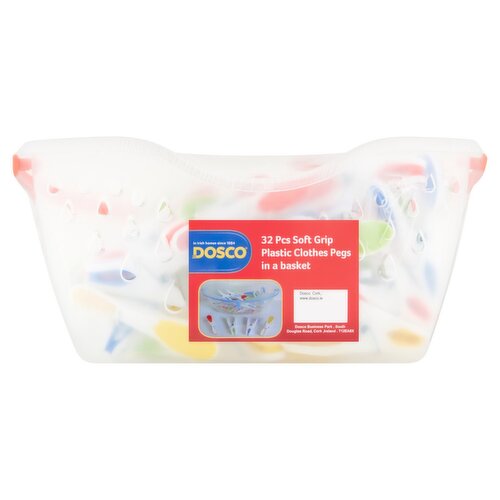 Dosco Soft Grip Plastic Clothes Pegs & Basket Set (1 Piece)