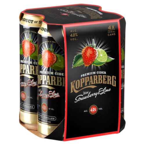 Kopparberg Strawberry & Lime Cider Can 4 Pack (500 ml)