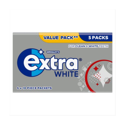 Wrigley's Extra White Chewing Gum 5 Pack Value Pack (14 g)