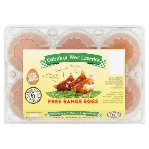 Guirys of West Limerick Free Range Eggs 6 Pack (6 Piece)