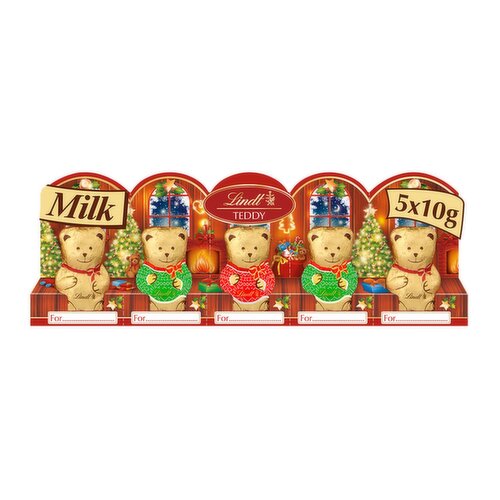 Lindt Milk Chocolate Teddy Bear 5 Pack (50 g)