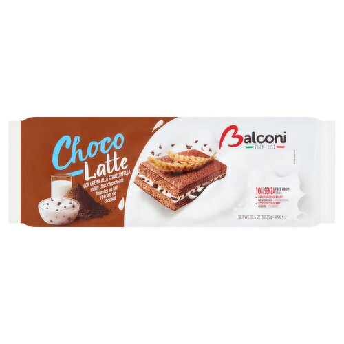 Balconi Choco Latte Cake Bars 10 Pack (30 g)