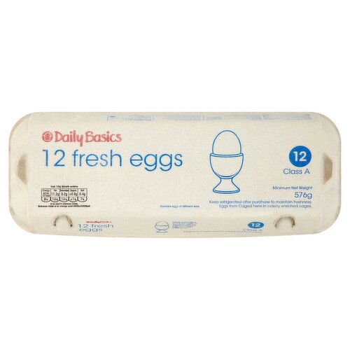 Daily Basics Mixed Weight Eggs (12 Piece)