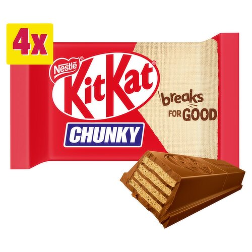 Nestle KitKat Chunky Milk Chocolate Biscuit Bars 4 Pack (40 g)