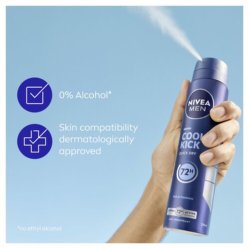 Nivea Men Cool Kick Antiperspirant Deodorant (250 ml)