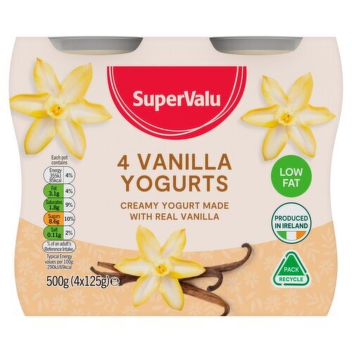 SuperValu Vanilla Yogurt 4 Pack (500 g)