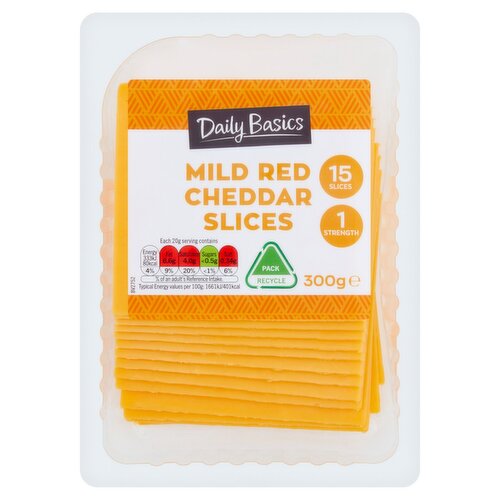 Daily Basics Mild Red Cheddar Slices (350 g)