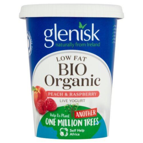 Glenisk Organic Low Fat Peach & Raspberry Yogurt (450 g)