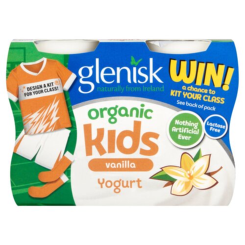 Glenisk Organic Kids Vanilla Yogurt 4 Pack (360 g)