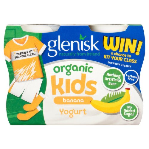 Glenisk Organic Kids Banana Yogurt 4 Pack (360 g)