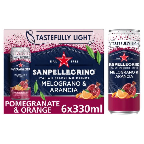 San Pellegrino Pomegranate & Orange Can 6 Pack (330 ml)