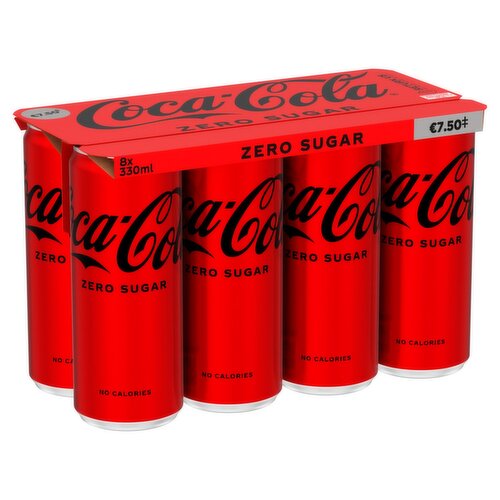 Coca Cola Zero Sugar Cans 8 Pack (330 ml)