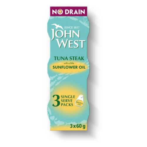 John West Tuna Steak with a Little Sunflower Oil 3 Pack (60 g)