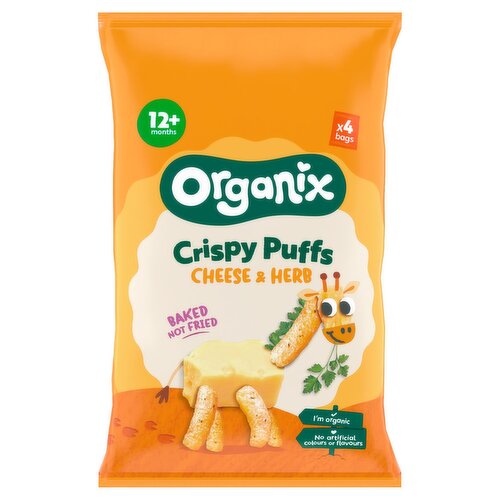 Organix Cheese & Herb Puffs 10+ Months 4 Pack (60 g)