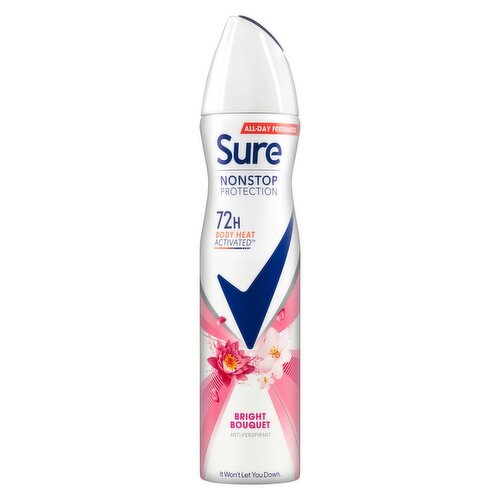 Sure Non Stop 72 Hour Antiperspirant Deodorant  Bright Bouquet Spray (250 ml)