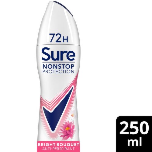 Sure Non Stop 72 Hour Antiperspirant Deodorant  Bright Bouquet Spray (250 ml)