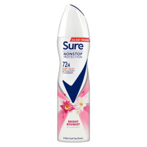 Sure Non Stop 72 Hour Antiperspirant Deodorant  Bright Bouquet Spray (150 ml)