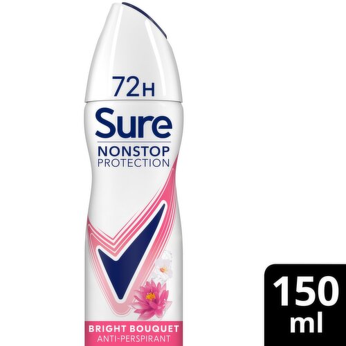 Sure Non Stop 72 Hour Antiperspirant Deodorant  Bright Bouquet Spray (150 ml)