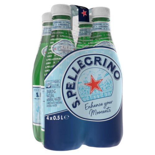 San Pellegrino Sparkling Mineral Water 4 Pack (500 ml)