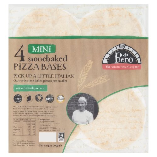 Pizza Da Piero Fresh Mini Bases 4 Pack (200 g)