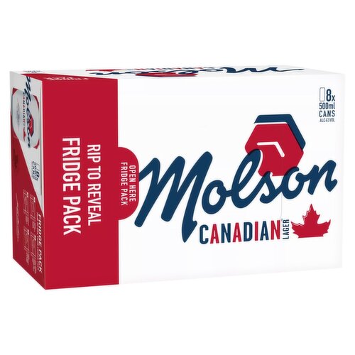 Molson Canadian Lager Can 8 Pack (500 ml)