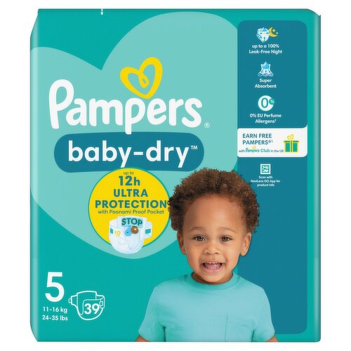 Pampers Baby-Dry Nappies Size 5 (39 Piece)