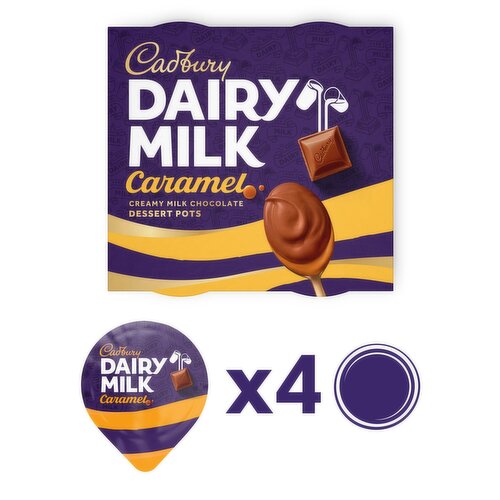 Cadbury Pots of Joy Caramel Dessert 4 Pack (60 g)