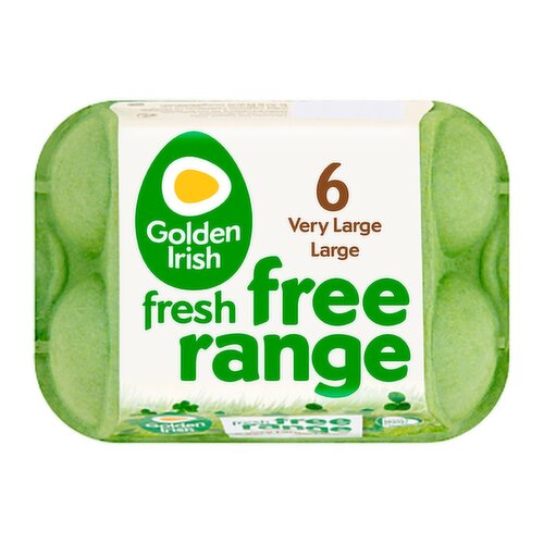 Golden Irish Free Range Very Large/Large Eggs (6 Piece)