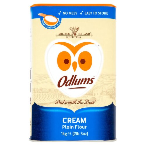 Odlums Cream Plain Flour Reseal Tub (1 kg)