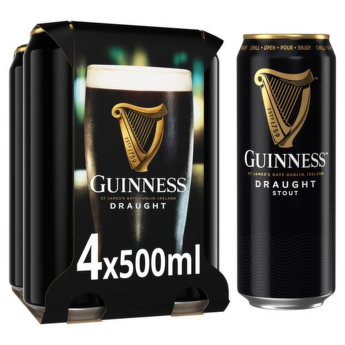 Guinness Draught Stout Can 4 Pack (500 ml)