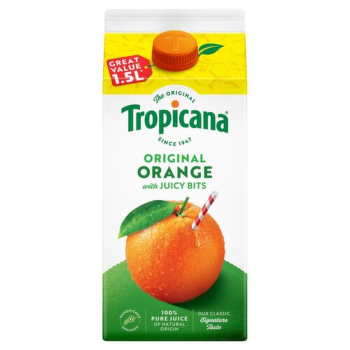 Tropicana Original Orange Juice with Juicy Bits (1.5 L)