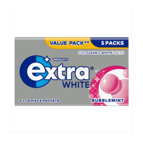 Wrigley's Extra White Bubblemint Gum 5 Pack (14 g)