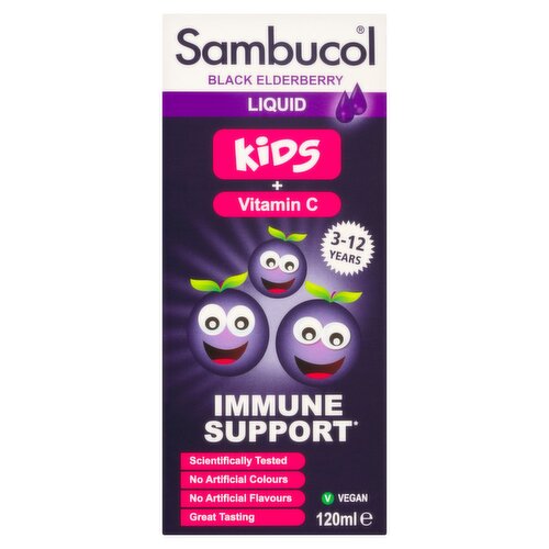 Sambucol Black Elderberry Liquid for Kids + Vitamin C (120 ml)