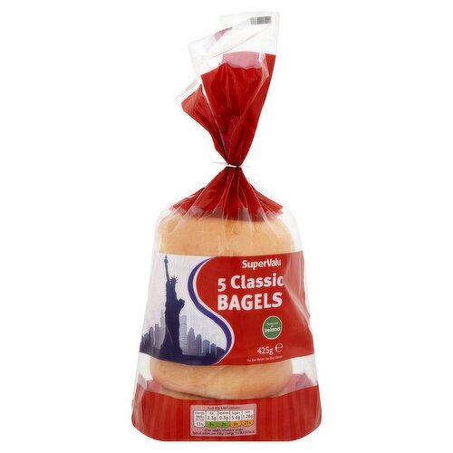 SuperValu Classic Plain Bagels 5 Pack (425 g)