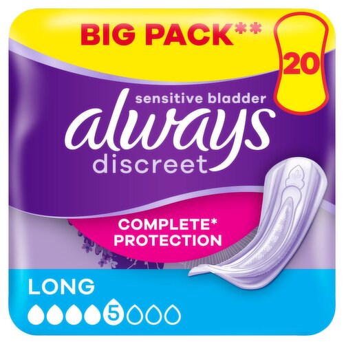 Always Discreet For Sensitive Bladder Long Pads Vp (20 Piece)