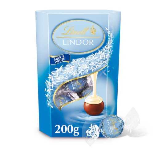 Lindt Lindor Milk & White Chocolate Truffles Carton (200 g)