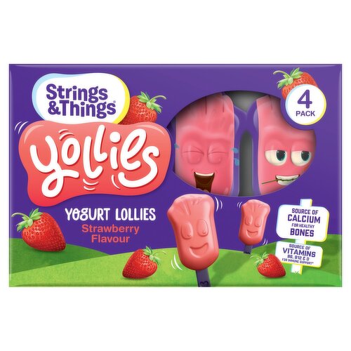 Strings & Things Yollies Yogurt Lollies Strawberry 4 Pack (100 g)