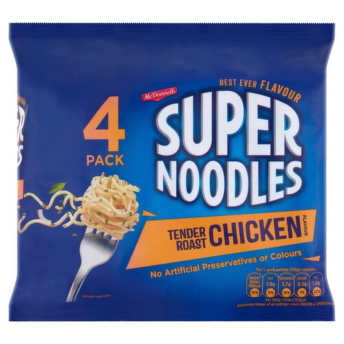 McDonnells Super Noodles Tender Roast Chicken 4 Pack (85 g)